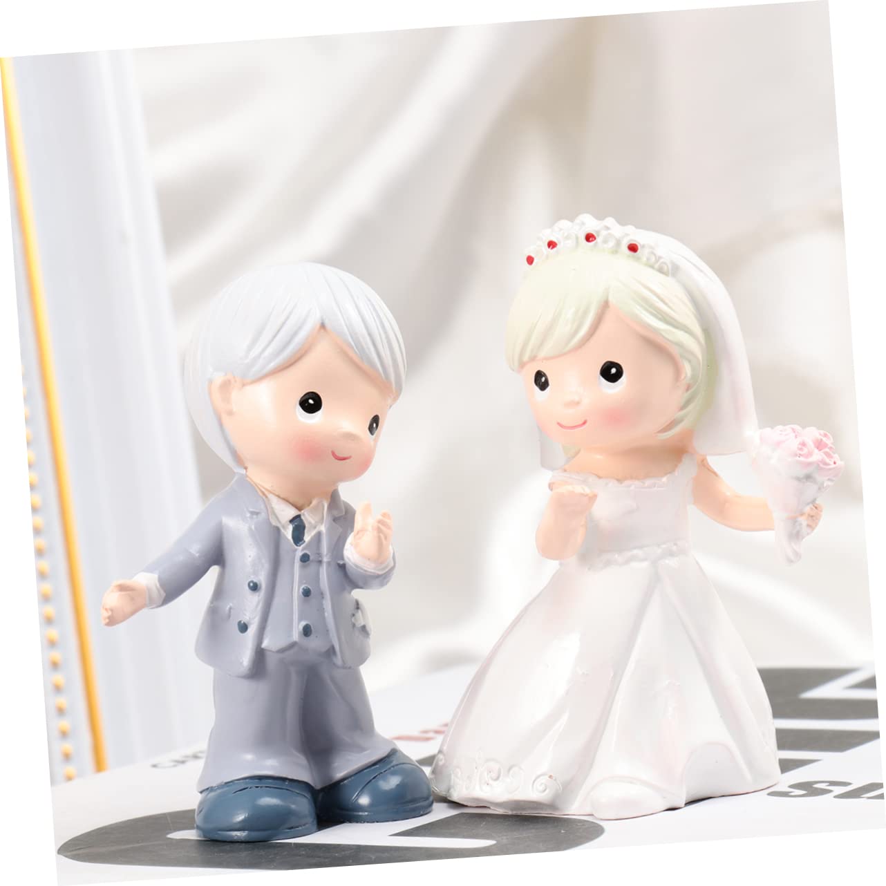 Abaodam Lot De 2 Figurines De Gâteau De Mariage en Résine Décorations pour Mariés Et Mariées Lot De 2 Pièces