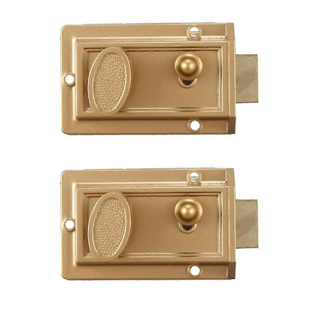 Joyhappst Image Color 2X Zinc Cylinder Deadbolt Latch Lock For Night Gate Door Entrance,Gold Finish
