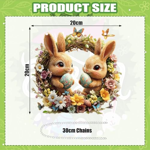 CUBarty Osterdeko zum Aufhängen, Osteranhänger Hase Acryl 2D, Osterhase Deko Fenster Tür, Anhänger Ostern Deko für Ostergeschenk (A)