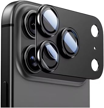 NewPole iPhone 17 Pro Max i in Kamera Lens Koruyucu [Darbeye Dayan kl ] Al minyum Lens Kamera Koruyucu Tam Kaplayan Apple iPhone 17 Pro Max Lens Koruyucu Titanyum Siyah, iPhone 17 Pro Max