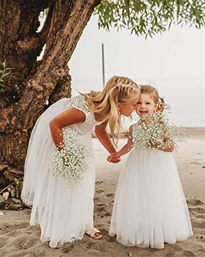 Image of Topmaker Flower Girl Dress for Toddler Baby Girls,Lace Tulle Dress for Wedding,Birthday Party,Photoshoot,Special Occasion