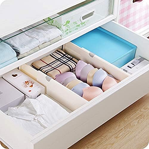Drawer Dividers 11"-17.3" Adjustable Dresser Drawer Organizers, Drawer Separators for Silverware and Utensils, Tray Organizer for Kitchen, Drawer, Bathroom, Bedroom, Office or Dresser Storage - 4 Pack