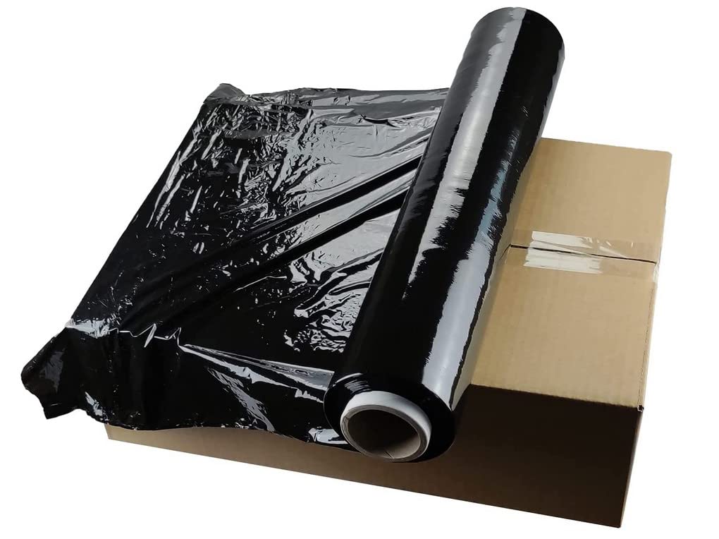 Pellicola Film Estensibile Manuale Nero cm 50x 250 mt da 2,4 Kg Cellofan per Imballaggio Spedizioni e Trasloco (6)