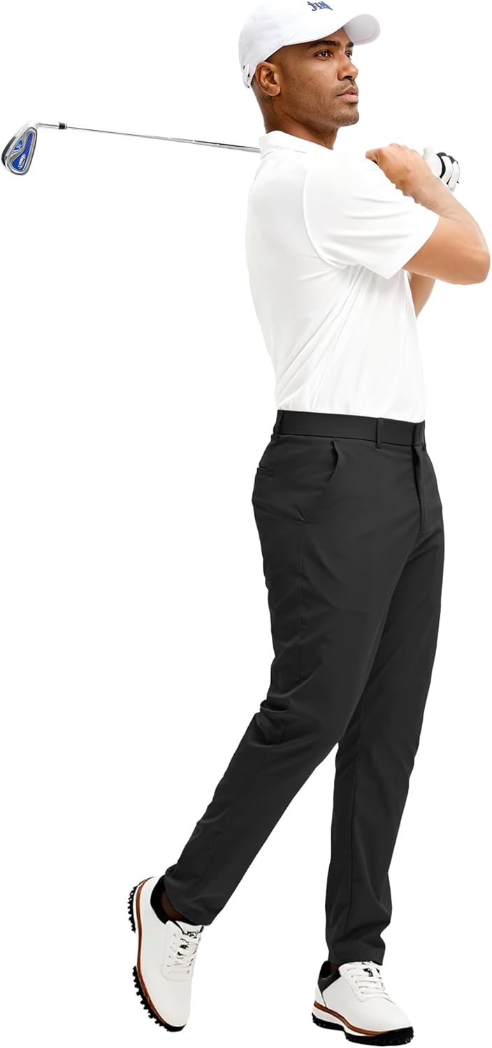 Comdecevis Mens Classic Fit Stretch Golf Pants - 30" 32" 34" Inseam Quick Dry Lightweight Dress Work Casual Trousers - Image 7