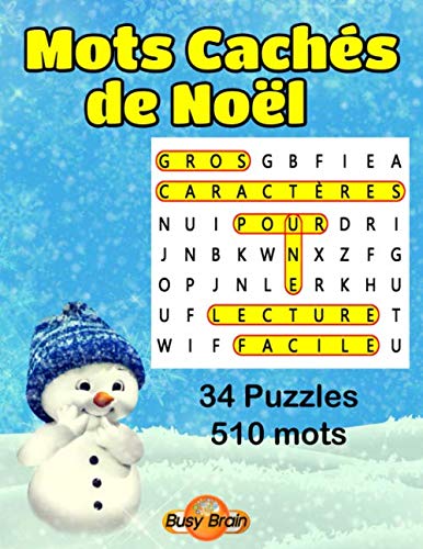 Télécharger Mots Cachés de Noël: 34 Grilles de Mots Mêlés Gros Caractères Livre eBook France