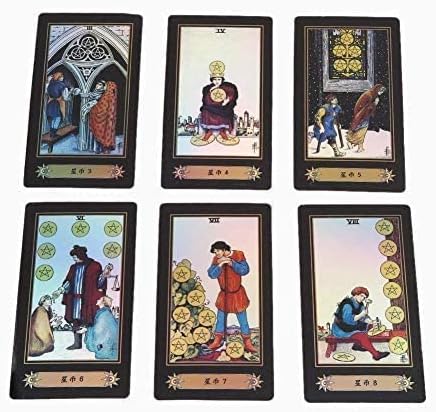 78 Cards Tarot Cards, Deck Vintage Future Telling Game Play Games Accessories Standard Playing Card Decks with Manual, for Beginner Cards Word in Chinese