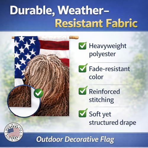 Drapeau Chien d'eau espagnol résistant à la décoloration pour extérieur