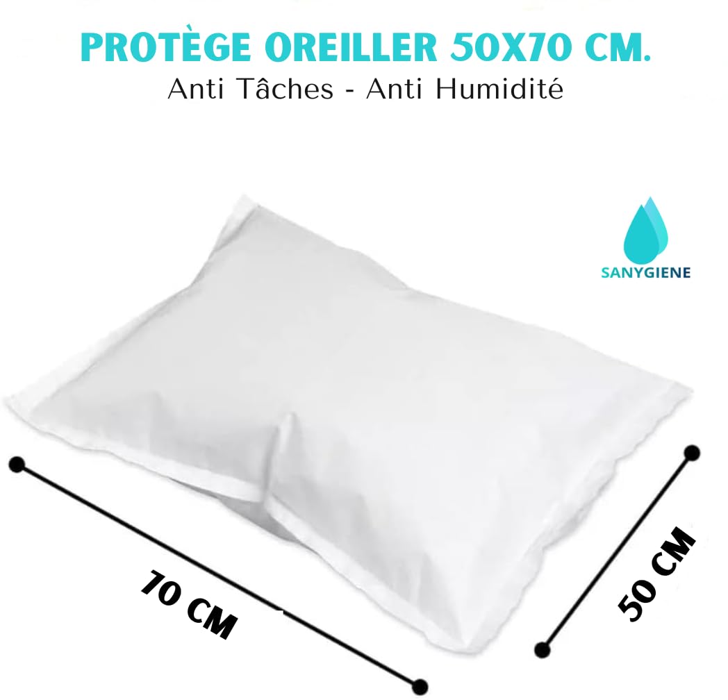 Protector de almohada higiénica de 50 x 70 cm | Juego de 25 fundas desechables | Protección antimanchas - Ácaros - Alergias - Cabello - Microbios y bacterias | Higiene Ropa de cama Médica & Turismo