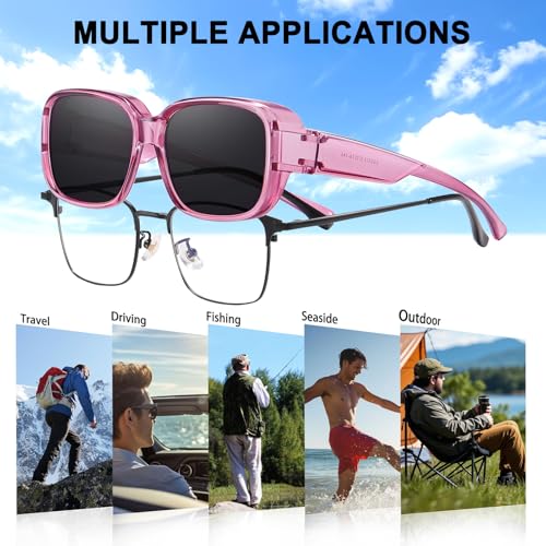 Image of HAOLOTA Polarized Sunglasses Over Glasses Women Wrap-Around Glasses Small Shapes Driving Fishing UV400 Protection