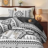 Tyrot Black Queen Comforter Set – 3 Piece Boho Aztec Western Bedding Sets, Soft Lightweight Comforter for All Seasons, Southwestern Style, 1 Comforter & 2 Pillow Shams — image 3