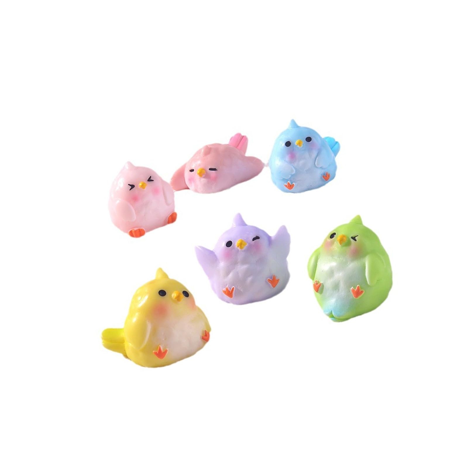 ordinarYone Set of 6 Cartoon Resins Figurine Miniature Garden Ornaments Home Desk Decors For Nature Lover