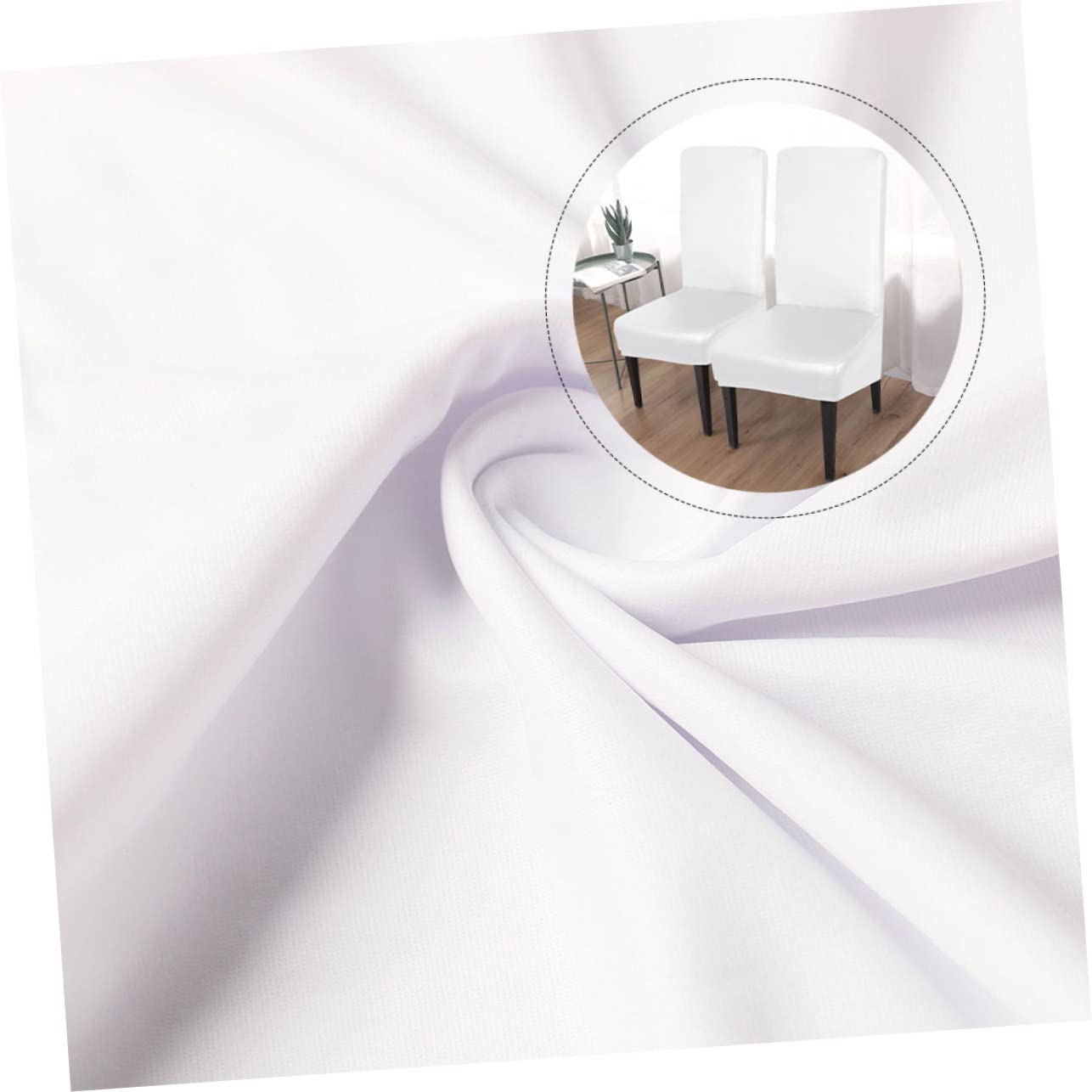 Cabilock Funda de Silla de PU Elástica, 4 Piezas en Color White