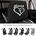 Naxizo 2 Pack Headrest Covers for Blessed Cross and Heart Christian, Seat Cover Accessories Car Headrest Protector Universal Fit to All Car/Truck Models (Blessed)
