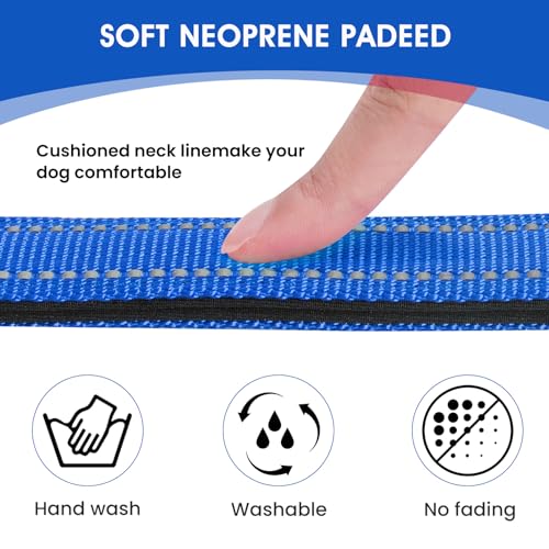 Reflective Dog Collar Padded with Soft Neoprene Breathable Quick Release Basic Dog Collars for Medium Dogs Blue Boy Girl  Cucciolini Doodles Reflective dog collar padded with soft neoprene breathable quick release basic dog collars for medium dogs blue boy girl   cucciolini doodles