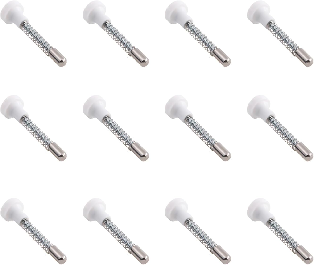 12Pcs Window Screen Plunger Pins Plunger Latches White Caps 0.24