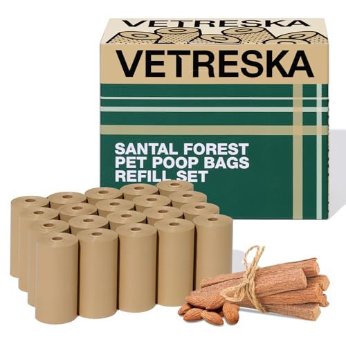 VETRESKA Sacs à Fèces pour Chien, Étanchéité Garantie, Sacs à Déchets pour Animaux Extra Épais et Grands pour Promenade du Chien et Litière de Chat,...
