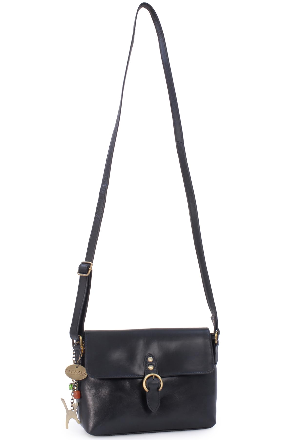 Catwalk Collection Handbags - Borsa a Tracolla Piccola in Vera Pelle - Borsa Messenger Donna - Borsetta con Tracolla Regolabile - Freya