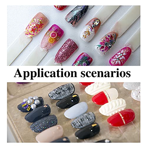 Lurrose Magnetic Holder 2pcs Nail Art Display Board Acrylic Showing Holder False Nail Tips Sample Display Polish Board for Salon Nail Art Design Practice Tools Nail Decoration - Image 3