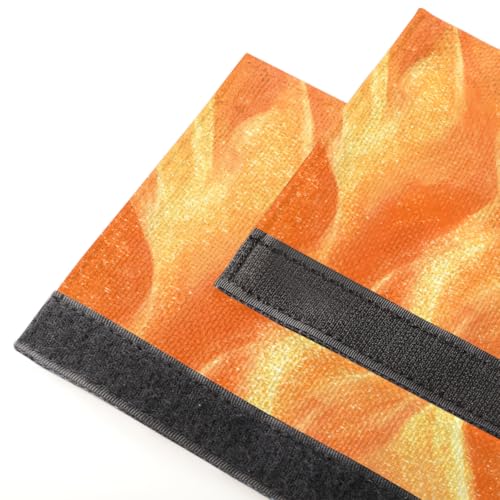 Image of Refrigerator Door Handle Covers Set of 2 Orange Gold Decorate Washable Fridge Dishwasher Mocrowave Oven Stove Decor Protector Handle Cover Keep Kitchen Appliance Clean from Food Stains Decorate