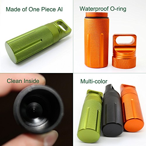 PPFISH Military Grade Air-Tight EDC Accessory Case, Waterproof Pill Fob Capsule/Match Case Battery Holder Case, Outdoor Survival Storage Container Dry Box (Pack of 3) - Thumbnail 3