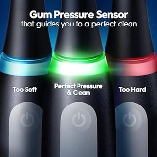 Oral-B iO3 Electric Toothbrush for Adults, Matt Black, Pressure Sensor, With 2 Toothbrush Heads, Long-Lasting Battery with Travel Case for Home and Travel, 2 Pin Plug