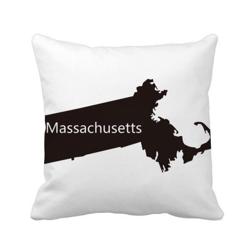 Housse de coussin Massachusetts carte USA pour décorer un canapé vintage