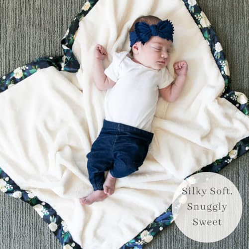 Image of SARANONI Receiving Blankets for Babies | Ultra-Soft Lush and Boutique Quality Baby Blanket | Satin Border Rose Blossom - 40 inchx30 inch