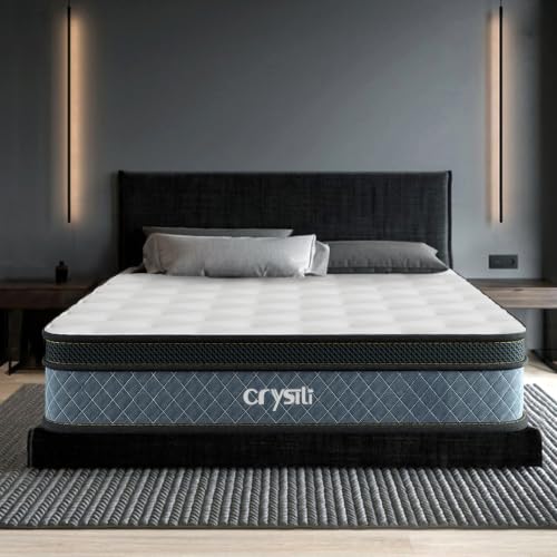Crystli Full Mattress, 10 Inch Memory Foam Mattress with Innerspring Hybrid Full Size Mattress in a Box Pressure Relief & Supportive Double Mattress 100-Night Trial 10-Year Support