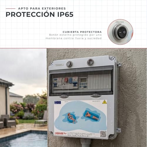 Miniatura 8 de Swimhome Cuadro Eléctrico Para Piscina Iluminación Y Motor Guardamotor Y Transformador Controlador On Off 300w 12ac Bomba De Agua 1cv 4-6.3a