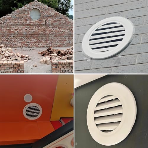 Paintable Aluminium Round Gable Vent for Attics & Sheds - Durable Louvered Design for Improved Airflow & Ventilation, Ideal for Gas & Outdoor Use