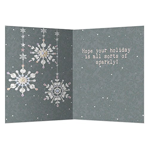 Tree-Free Greetings Holiday Greeting Cards, Grey Snowflake Happy Holidays, Vintage Brown Recycled Paper, Boxed Note Card Set, Pack of 10 (HB93304) – vue 2