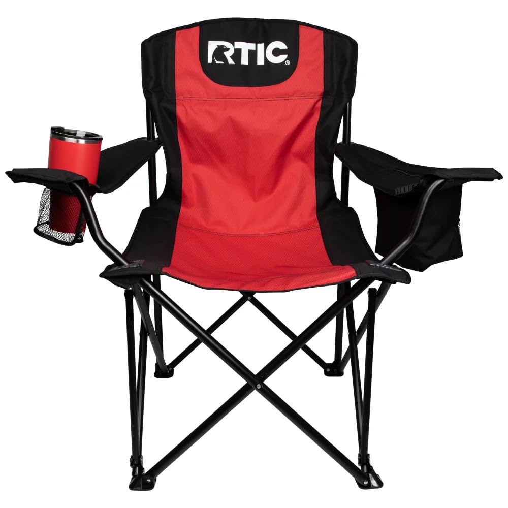 Garden Art Outdoor Folding Oversized Quad Chair GAFCR1491-3 | Campaign Chair with Cup Holder and Cooler Bag | Sturdy Chair for Heavy People | 60cm Width-image-16