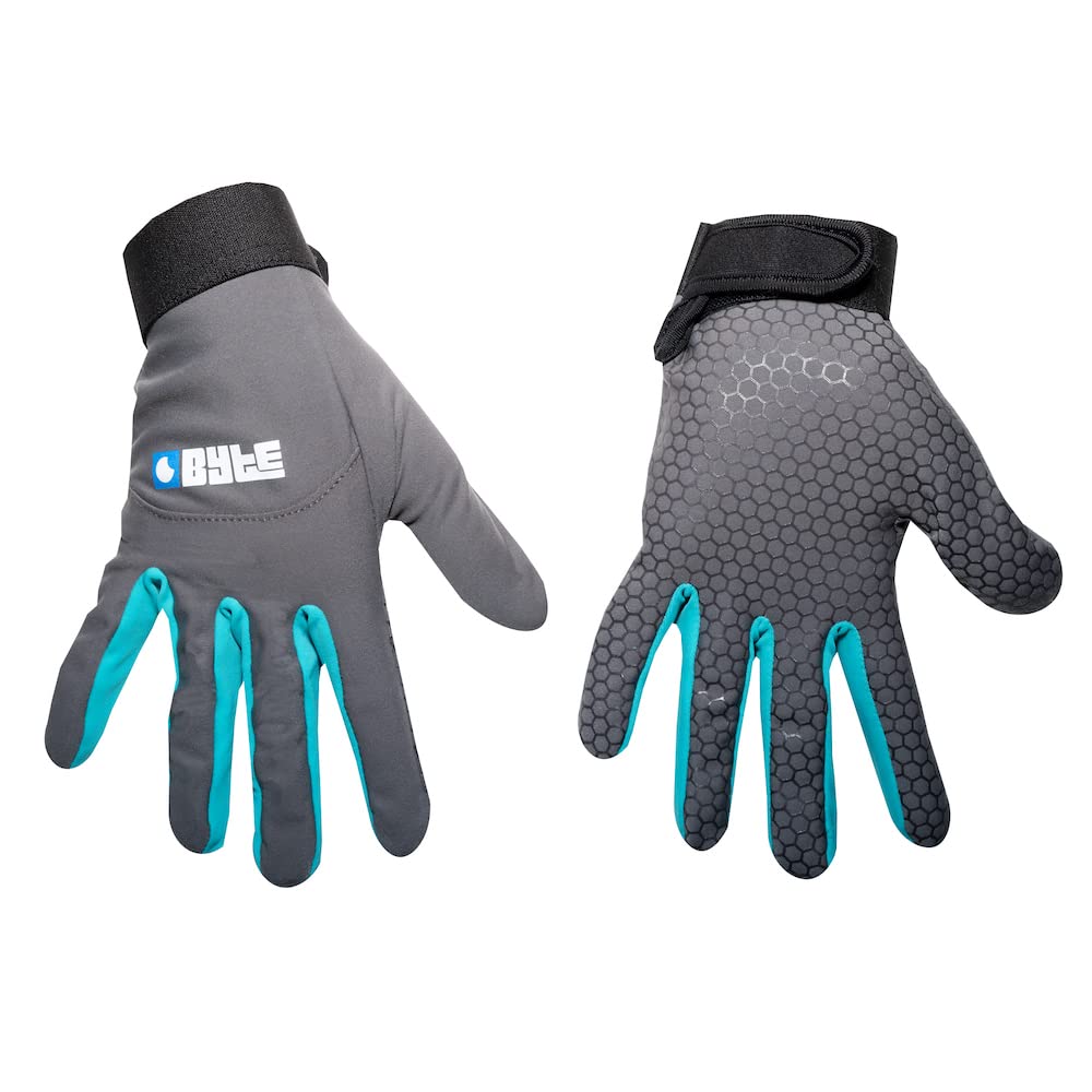 BYTE SKIN HOCKEY GLOVES GREY TEAL (XXS) — image 1