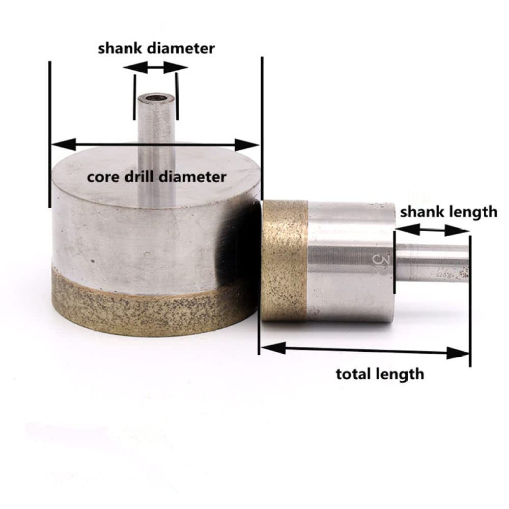 Broca de agujero revestido sinterizado de diamante con vástago de 10 mm para perforación de vidrio de cerámica de piedra, 37 mm