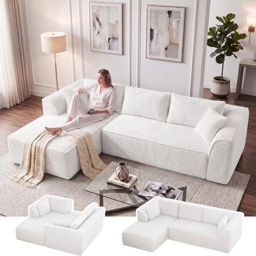 Vesgantti 106" Boneless Couches for Living Room, No Assembly Required Beige - image 8