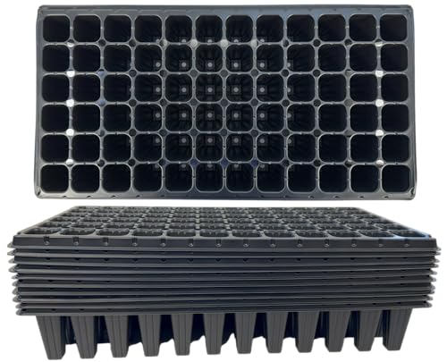 Kapok Candle Co 72 Cell Seedling Plastic Nursery Trays, 10 Pack, Thick Durable Germination Plug Trays, 720 Cells Reusable Plant Propagation