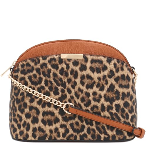 Sac à bandoulière dôme léopard original et sa sangle en chaîne dorée FashionPuzzle