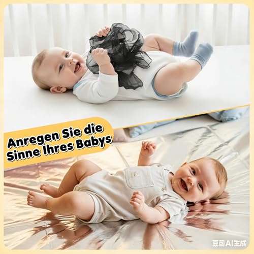 Perbabe Kontrastkarten Baby - 29 Pcs Montessori Baby Spielzeug 0-12 Monate, Greifring, Beißring und Aufbewahrungstasche Baby-Party – Ansicht 6