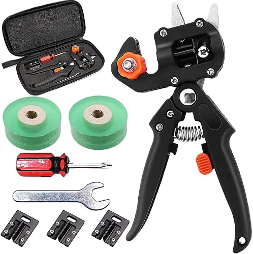 Kit de herramientas para Injerto de jardín-tijeras de podar de jardinería,tijeras de jardín para Injerto de árboles frutales, incluyendo cintas de injerto, cuchillo de injerto y cuchillas de repuesto