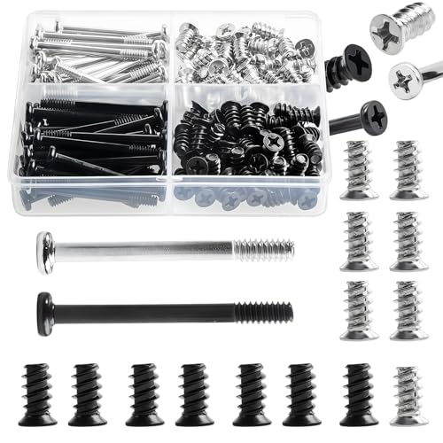 Zmbroll Case Fan Long Short Screws 160Pcs Long and Short Screw (#6-32x32mm, M5x10mm) PC Computer Chassis Fan Components Radiator Fan Cooling Fan Mount Screws Set Black and Silver