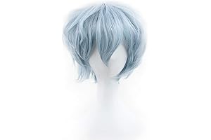 Imaginative Man's Short Sky Blue Cosplay Wig for Marvelous Anime Character Moves