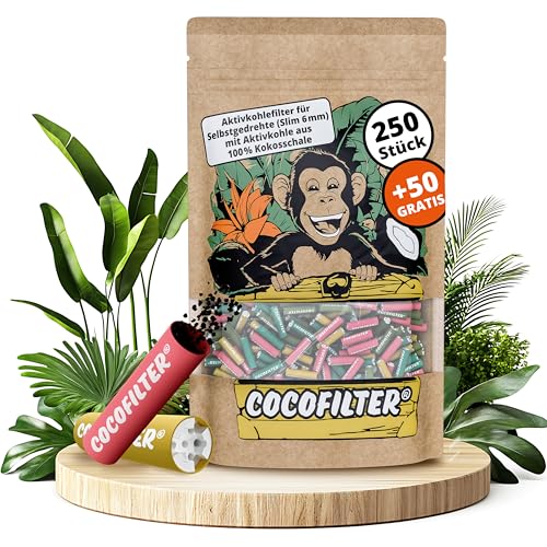 Filtres au charbon actif 6mm en coque de coco [250 + 50 pièces] -...