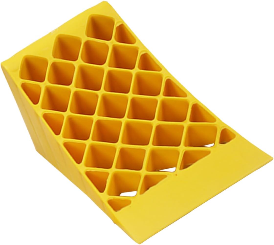 Luxshiny Portable Plastic Tire Chock Vehicle Wheel Stopper 390x160x180mm Non-Slip Car Ramp Block for Rv Truck Camper Trailer Parking Safety