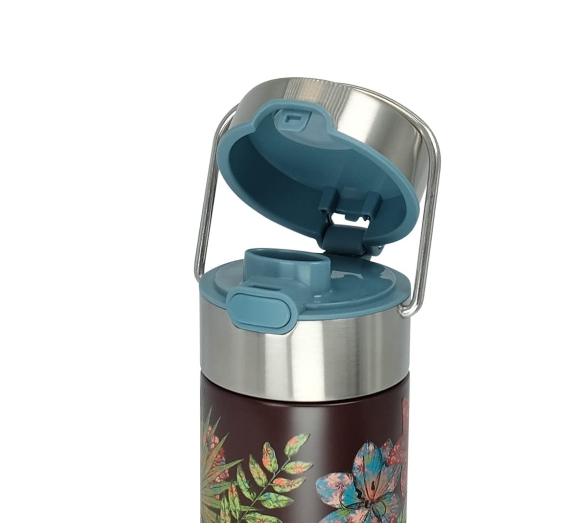 Eigenart LEEZA Rustic Flower 11016 - Borraccia termica a doppia parete, in acciaio inox, con chiusura sportiva e colino, senza BPA, 500 ml