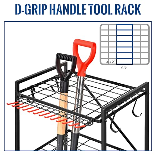 Image of Mythinglogic Rolling Garden Tool Organizer for Garage and Yard Tools