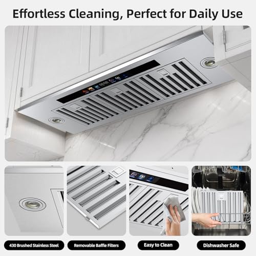 Image of Range Hood Insert 36 inch, Stainless Steel Ductless Kitchen Hood