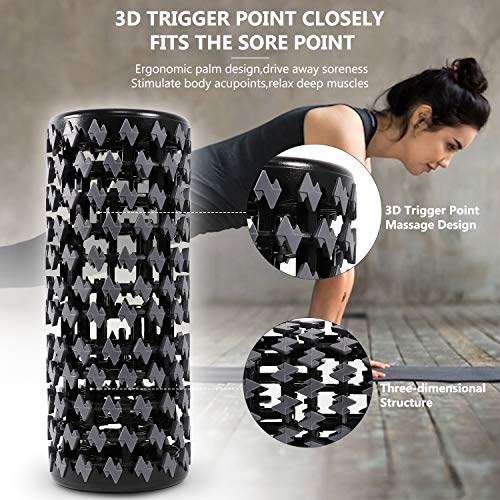 VLOXO Foam Roller Collapsible High Intensity,Foam Back Roller for Back Stretching Pain, Yoga Roll Foam Flexibility and Physical Therapy for Muscle Recovery(Black) - Thumbnail 7
