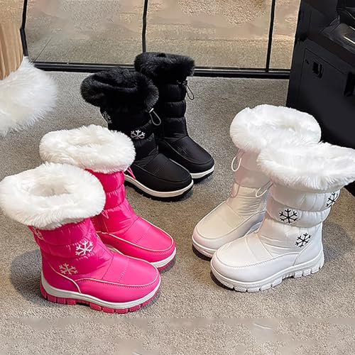 Boys Winter Boots Girls Mid Calf Winter Warm Cotton Shoes Outdoor Non Slip Thickened Bottom Cotton Shoes2