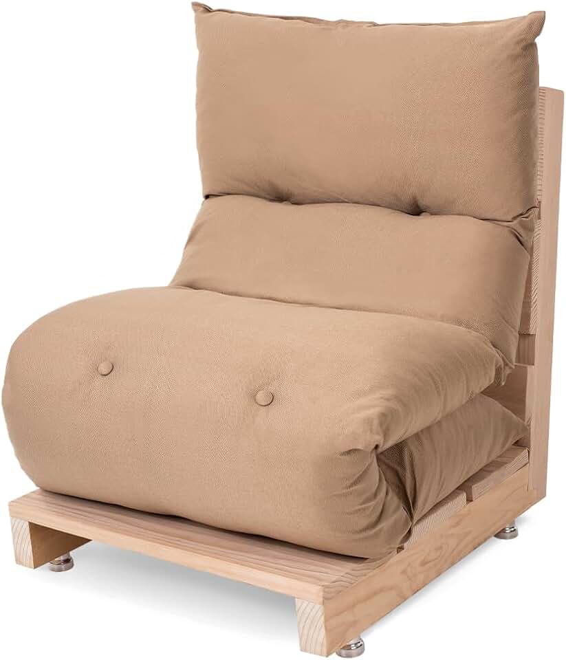 Futon de Espuma Almofada Dobrável Solteiro Bege 170x60cm - BF Colchões