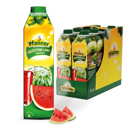 Pfanner Wassermelone im Vorratspack – Erfrischungsgetränk mit 30% Fruchtgehalt – mit wertvollem Vitamin C (8 x 1 l)